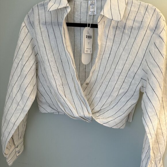 Anthropologie Striped Blouse - Cream and Black - Picture 3 of 10